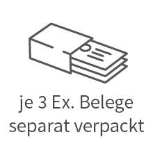 3 Ex. Belege separat verpackt